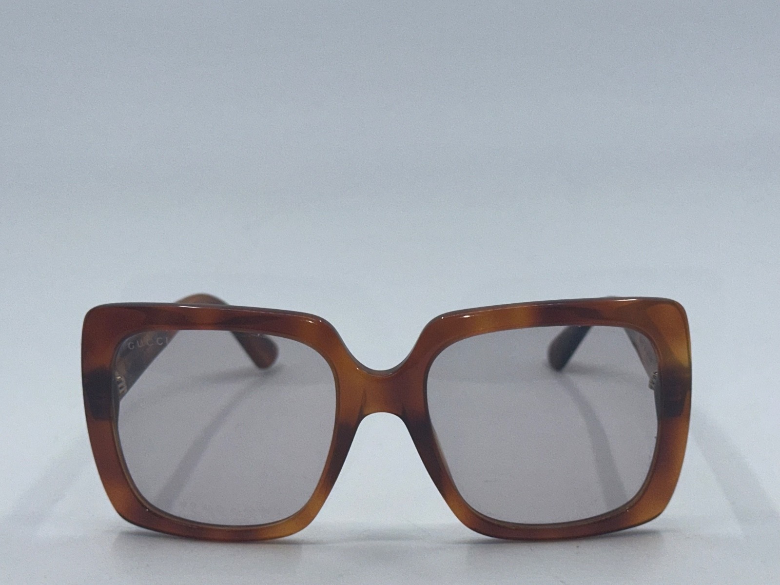 Gucci GG0418S Oversized Square Sunglasses Tortoise Crystal Logo NEW 54-20-140