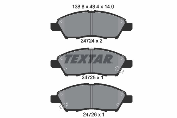 Plaquettes de frein Textar 2472401 à haute friction thermique pour frein à disque