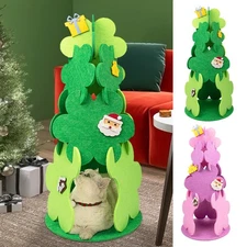Christmas Tree Cat Nest Assembled Tree Small Cat Bed Felt Holiday Kitten Nest 
