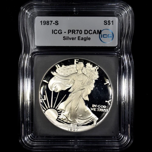 Photo of a 1987-S American Silver Eagle Proof from an eBay listing that sold on Jul 21, 2026