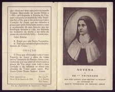ST THERESE OF LISIEUX - NOVENA TO MOST HOLY TRINITY Old 1934 HOLY CARD BOOKLET