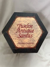 Vintage Christmas Ornaments Twelve Antique Santas Decoupage C&F Enterprises 1995