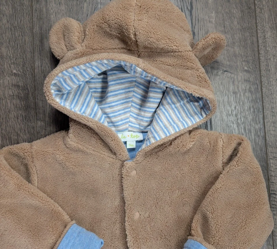 Ropa Bebé Niño Le Top 9 Meses Marrón Oso Difuso Chaqueta Foto 2 de 3