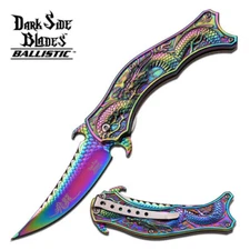 8" DARK FANTASY BLADES EDC FOLDING POCKET KNIFE w/ TITANIUM COATED BLADE