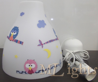 Hängelampe Kinder * EULE / OWL 2 * 1-oder 2-flammig -auch LED- mit/ohne Name