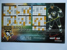 2001-02 Pittsburgh Penguins 35th anniversary Magnet schedule with Mario Lemieux