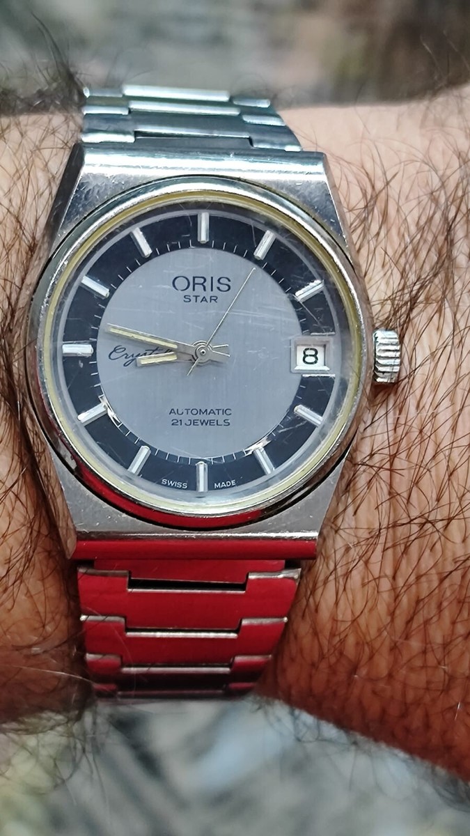Vintage Oris Star Automatic 21 J Swiss Mens Watch 6900 Runs Silver