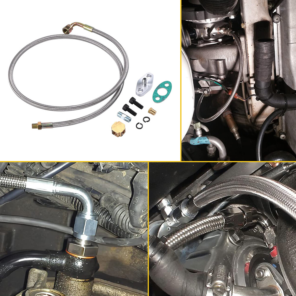 Turbo Oil Feed Line Kit Restrictor Flange an4 -4an 90 T3 Degree