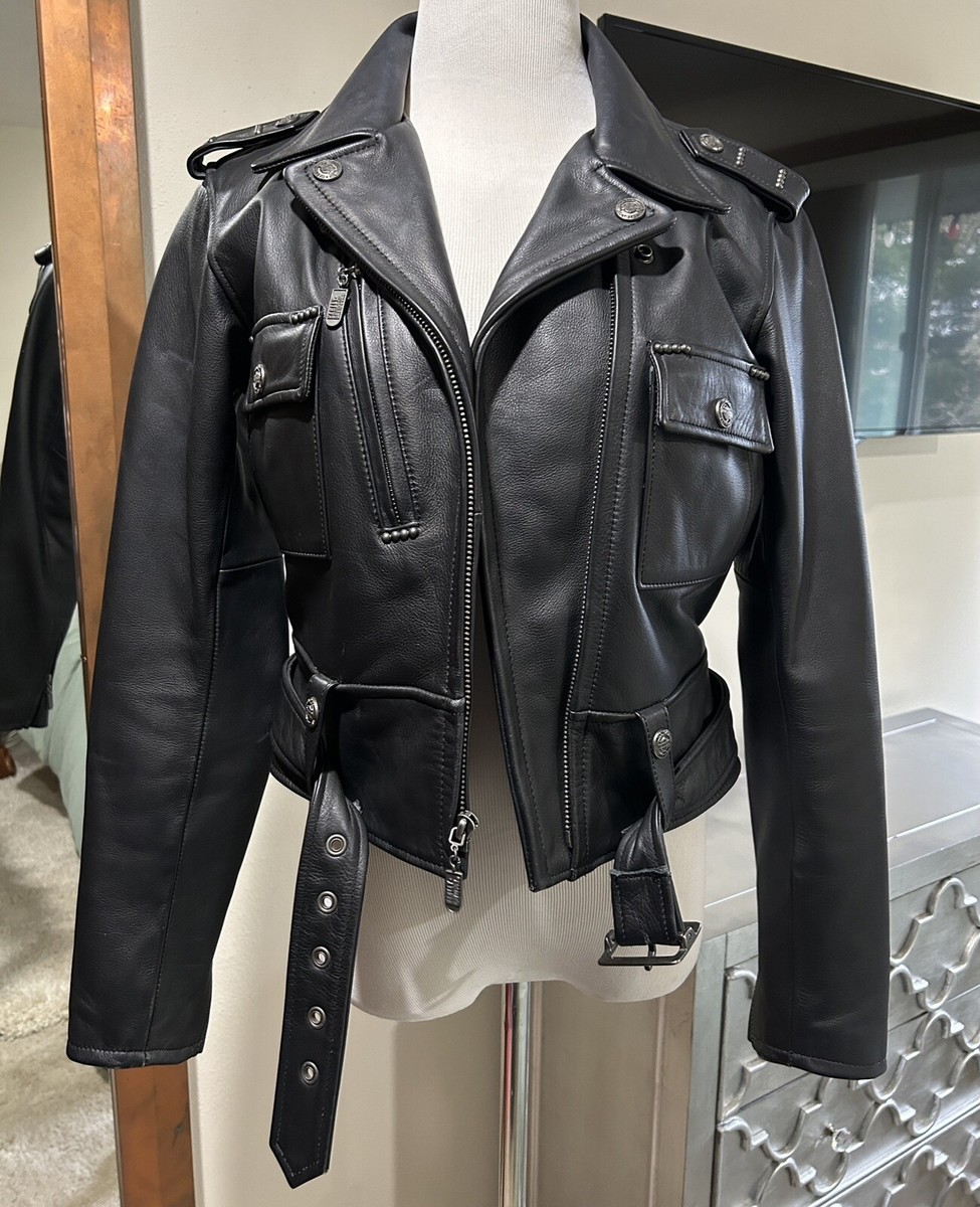 Women's Harley-Davidson Cycle Queen Black Leather Belted Biker Women's Harley-Davidson Cycle Queen Black Leather Belted Biker