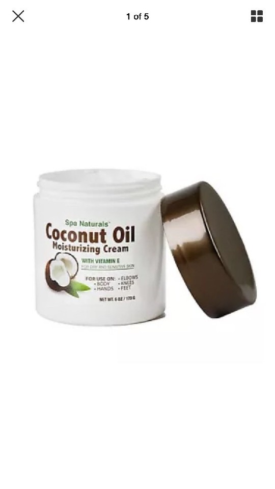 Spa Naturals COCONUT OIL MOISTURIZING CREAM (6oz / 170g) Vitamin E for Dry Skin 41348001830 eBay