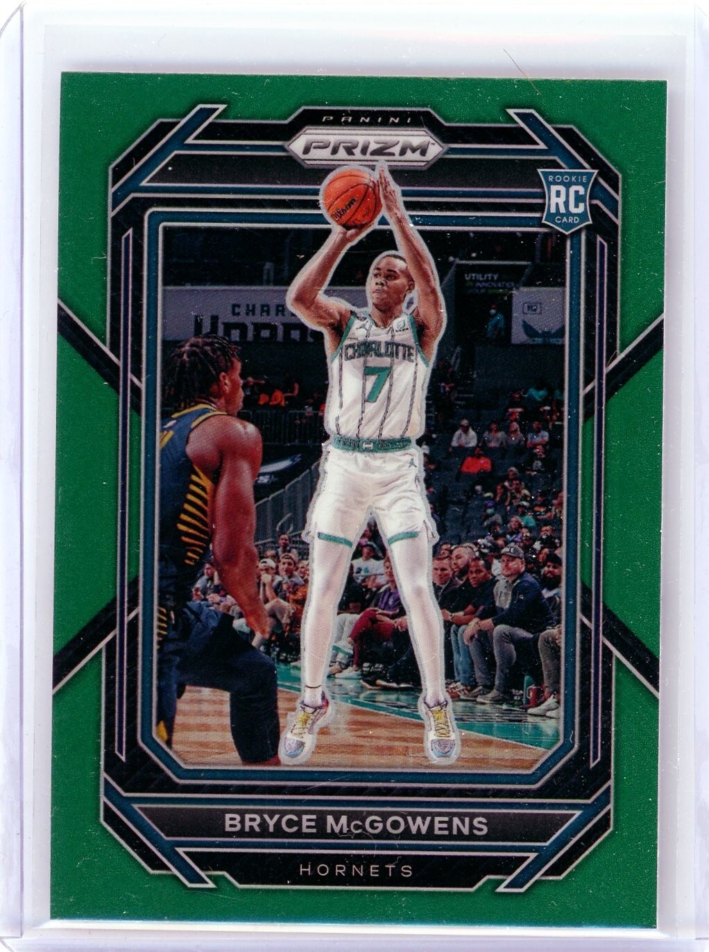 2022-23 Panini Prizm Bryce McGowens Green Prizm RC #222 Charlotte Hornets