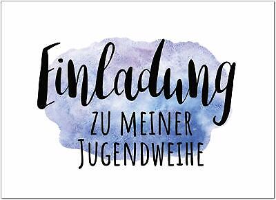 15 Einladungskarten Jugendweihe Karte A6 Einladung Mit Umschlag Vintage Blau Ebay