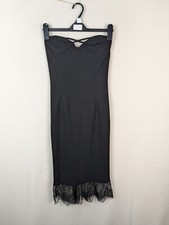 Lasula ladies dress size 8 black bodycon strapless zip lace hem New