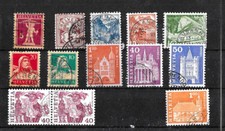 Timbres anciens suisses sur carte de stock. SUISSE, belle occasion