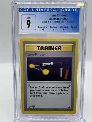 Item Finder 74/102 Base Set 1st Edition 1999 Vintage Pokmon TCG Card CGC 9  MINT | eBay