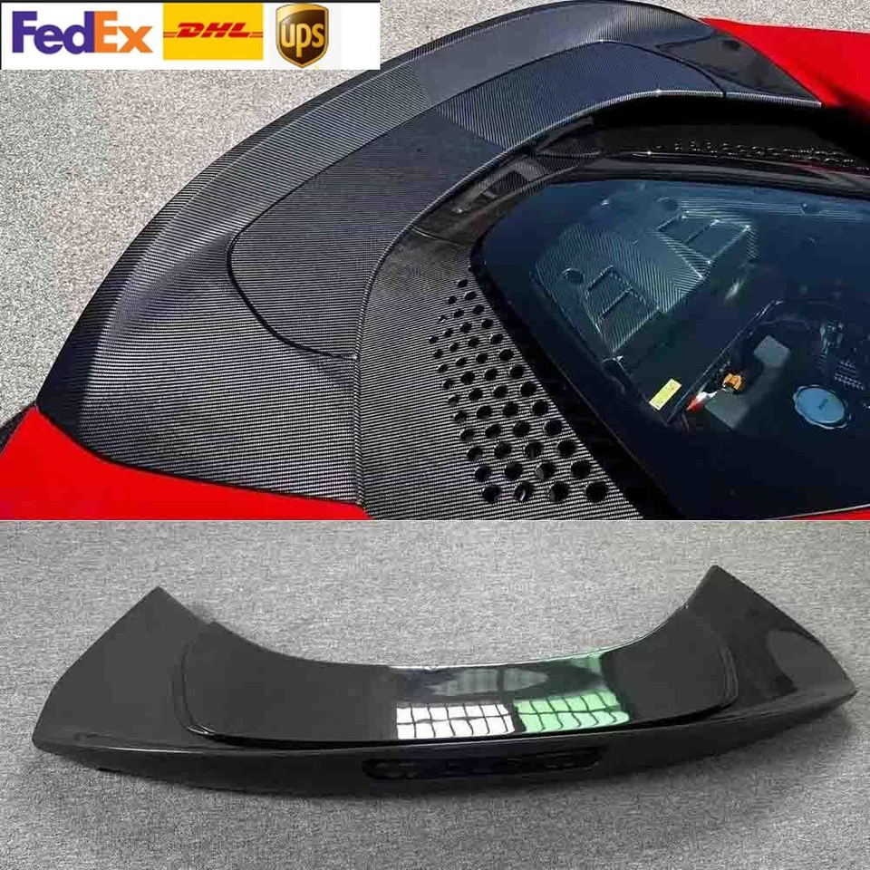 For Ferrari SF90 Real Carbon Fiber Rear Spoiler Tail Trunk Lip Wing 2020-2024 - Image 2 of 4