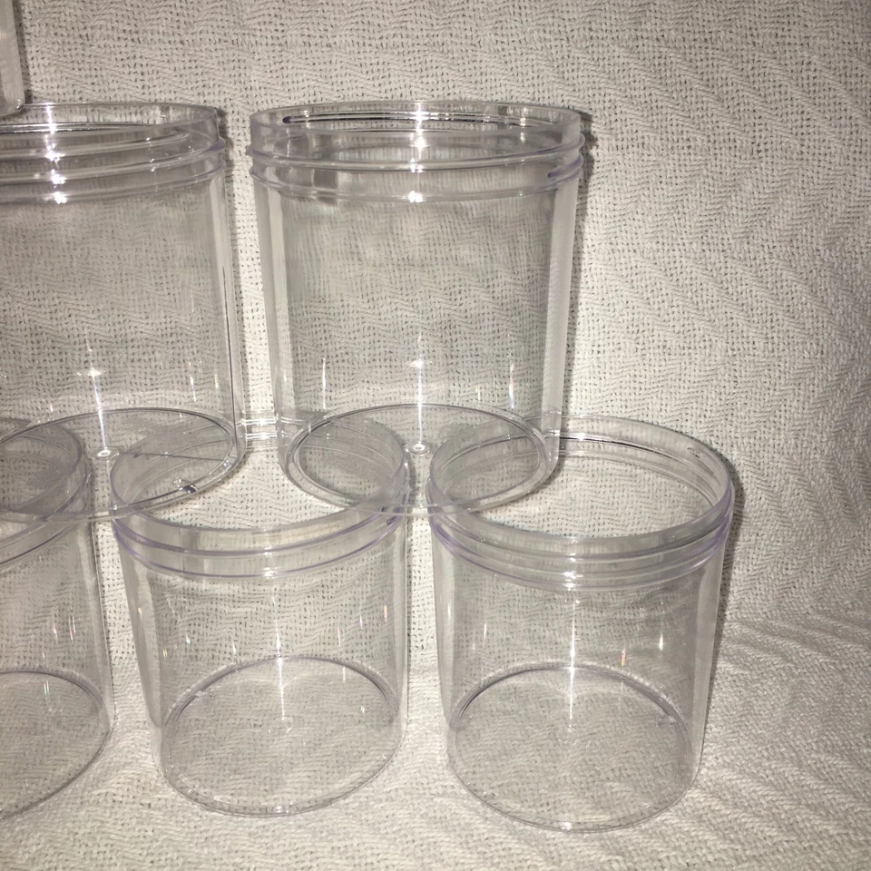 Frascos de plástico Uline S-99368 transparente redondo boca ancha 16 oz SOLO - 8 unidades - NUEVO Foto 4 de 4