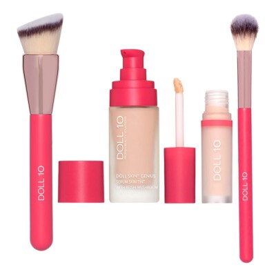 Doll 10 Mushroom Magic Foundation and Concealer 4-piece Collection ''Fair''
