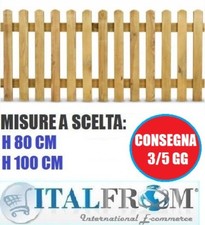 Steccato in Legno di Pino L.200 Staccionata Doghe per Recinzione Giardino Aiuole