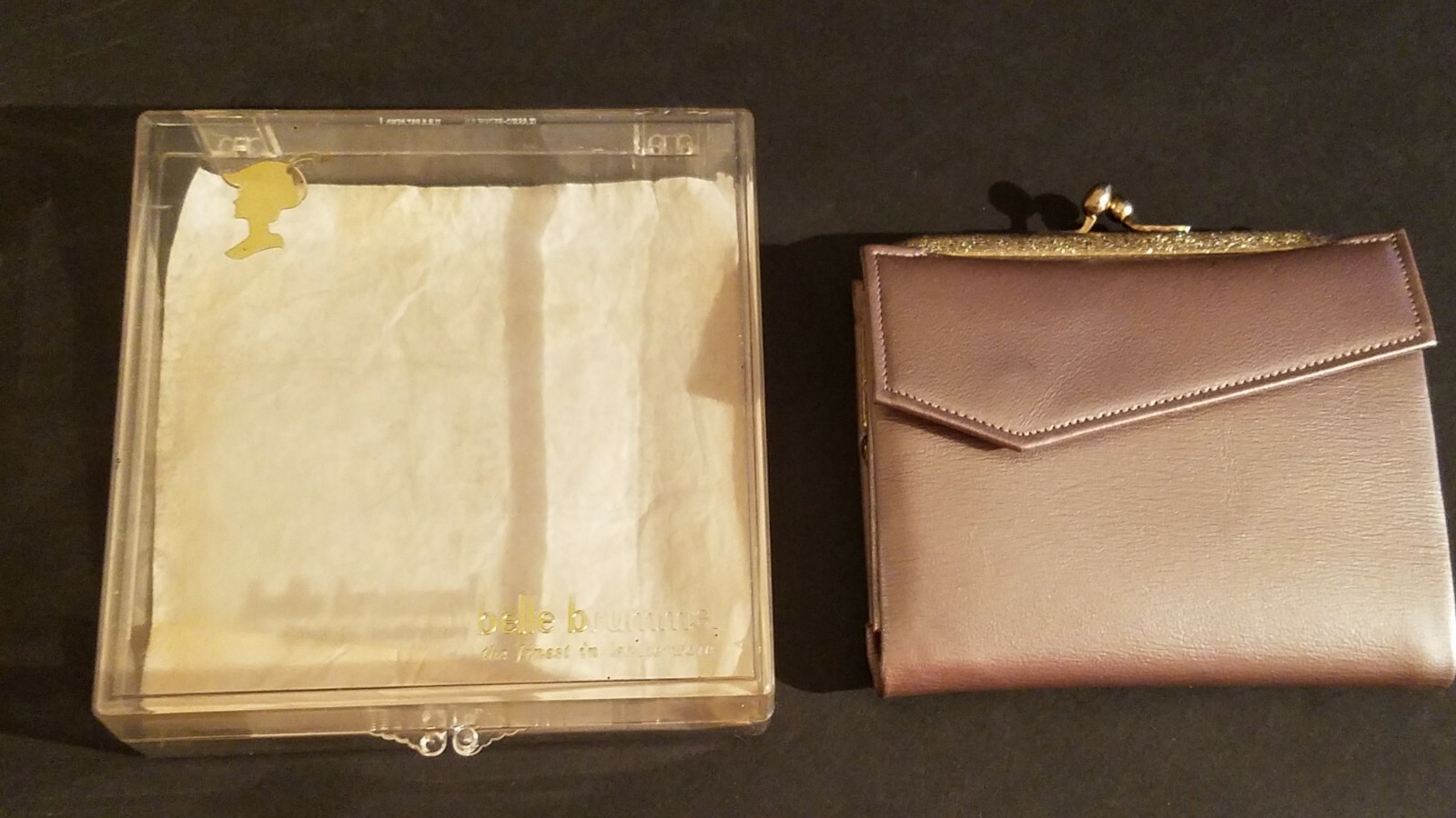 Vintage NEW IN CASE BELLE BRUMMEL Leather Billfold, French Purse, Wallet