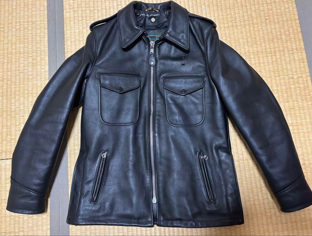 Schott ポリスマンジャケット 602US 36 レザーライダースジャケット Schott N.Y.C ショット 602US レザーポリスマンジャケット 7167