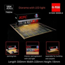 Diorama 1/64 Car Garage Model Scene Backdrop Parking Lot Lighting Scenery Model