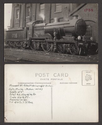 S.E.&C.R. Railroad Train Real Photo Postcard - Locomotive #735