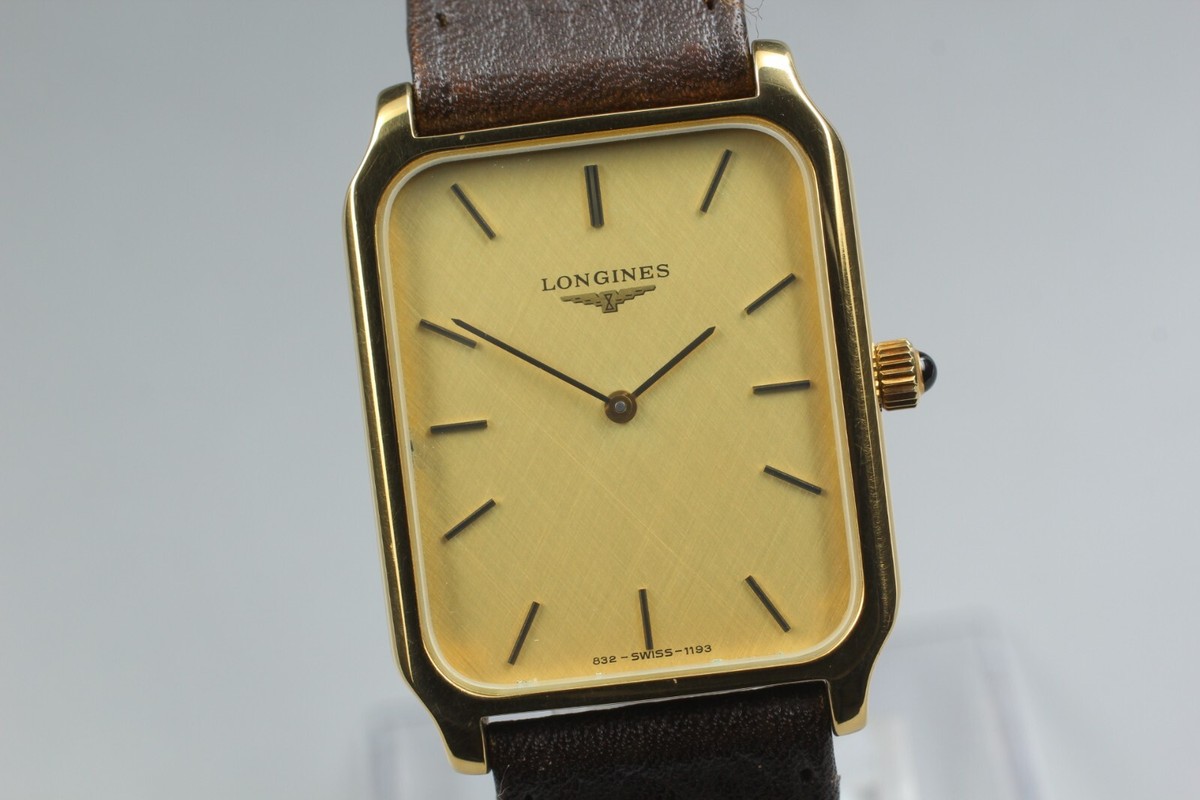 Vintage Longines 832 1193 Gold Square Hand Winding Men's