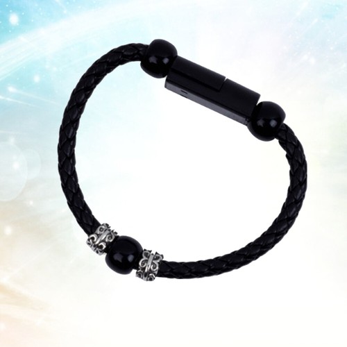1Pc USB -C Data Sync Cable Braided Wristband Style Charging Cable (Black) - 第 2/11 張圖片