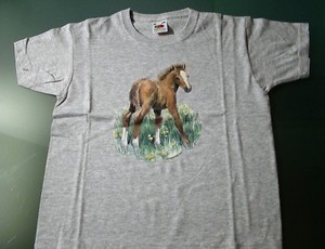 maglietta bambina con cavallo