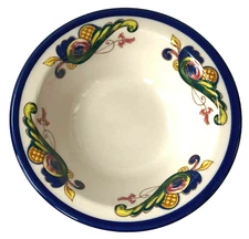 2011 Homer Laughlin Bowl Pottery Blue Green Yellow Design Made in USA