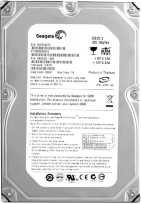 Hard Drive Seagate DB35.3 ST3320820ACE 320GB 7.2K 8MB Ata 3.5'' | eBay