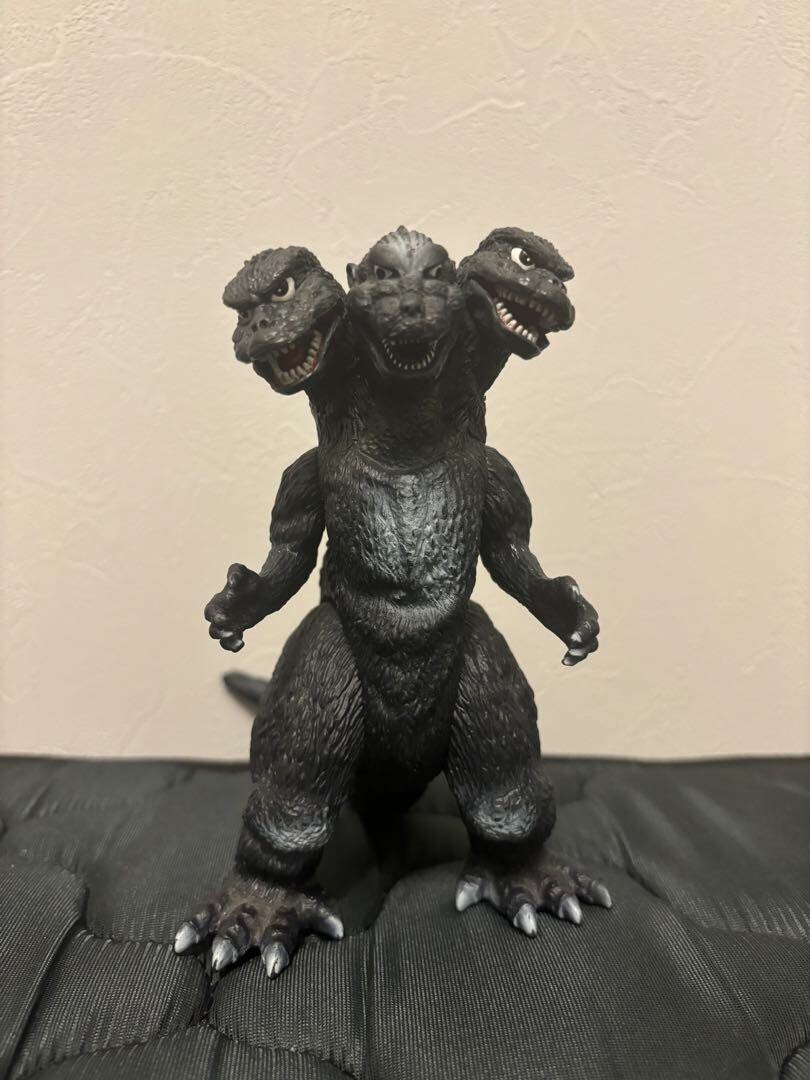 Custom Godzilla 3-Head Soft Vinyl Figure - Unique Handmade Collectible