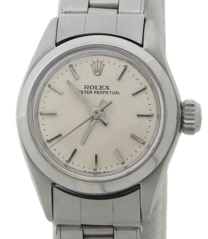 Ladies Rolex Stainless Steel 6618 Oyster Perpetual Watch with Silver Dial