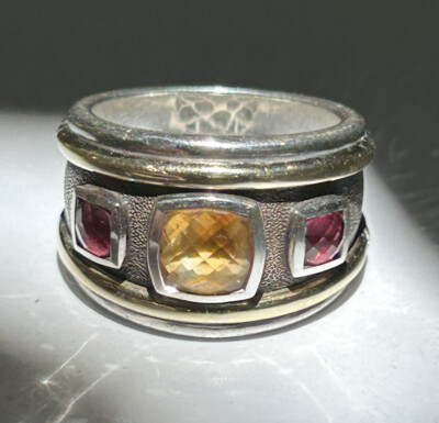 Vintage David Yurman Bandring mit 3 Steinen 