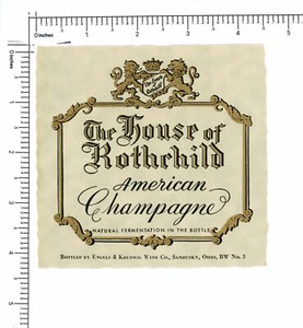 Vintage Wine Label The House of Rothchild American Champagne Sandusky OH -9249