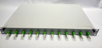 Union-link Fiber Glasfaser Patchpanel 19'' Spleißbox 12LC-Kuppl.MM,ausziehbar Neu