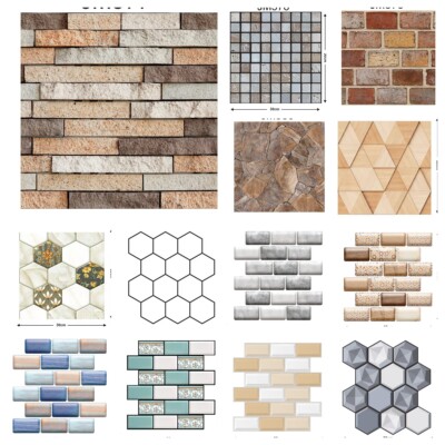 Waterproof  PVC 3D Tile Brick Wall Sticker Panel Wallpaper Self-adhesive 10Pcs