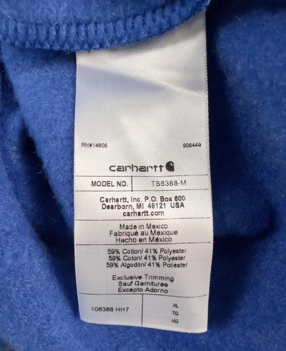 Carhartt Men’s Rain Defender 1889 Graphic Hoodie Beacon Blue Loose Fit Size XL - Picture 4 of 8