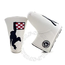 Dancing Monkey Blade & Mid Mallet Putter Headcover, White, 19th Hole Custom Shop