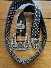 Exclusive Rocker Harley-Davidson Belt with Crystals and Metal Decorations Size M