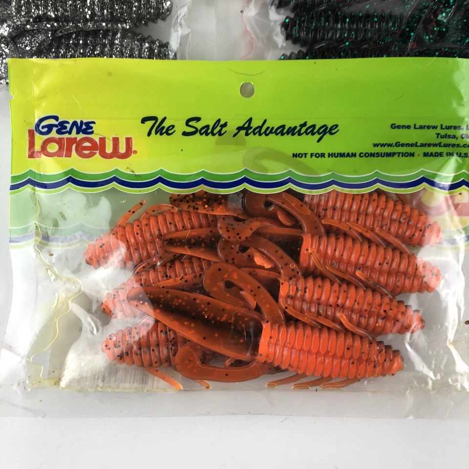 Gene Larew Lot Of 5 Open Packs - Biffle Bugs smoked silver orange pepper green - Image 2 of 4