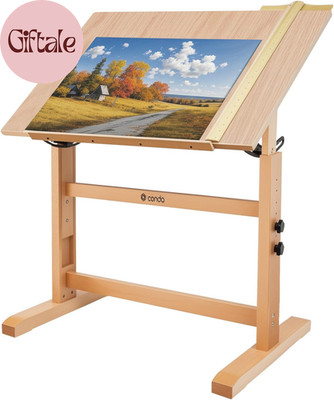 Wood Drafting Table - Adjustable Height, 35.5''X23.5'' Plan Table for Construction