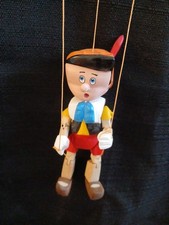 Pinocchio wooden Marionette Puppet doll Hand Carved and Painted 8 Tall
