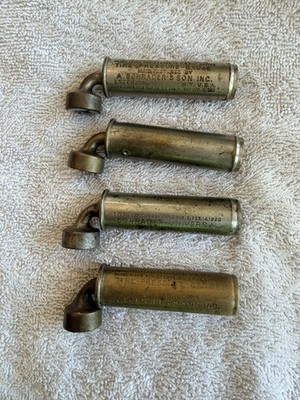 Lot of 4 Antique SCHRADER Tire Pressure Gauges Brass Pat'd 1916, 1923