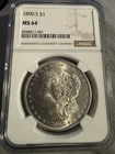 1890 S Morgan Silver Dollar NGC MS64 Lustrous Well Struck Better Date Beauty