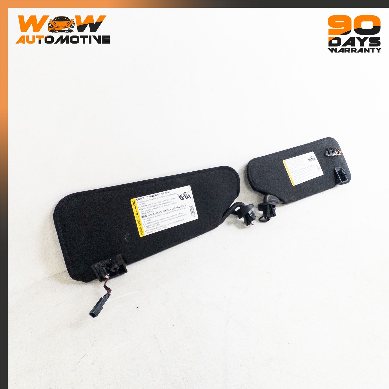 05-13 CHEVROLET CORVETTE C6 FRONT LEFT RIGHT SUN VISOR SHADE BLACK MIRROR OEM