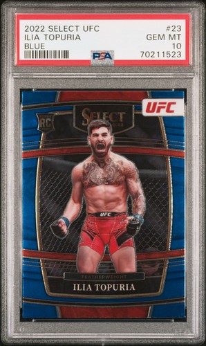 2022 Panini Select UFC Ilia Topuria Blue PSA 10