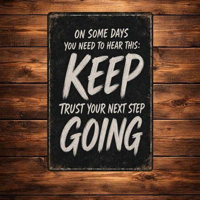 Chalk Hand Lettered White Motivational Typography Metal Plaque