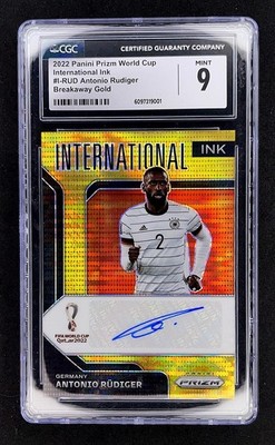 Antonio Rüdiger 2022 Panini Prizm World Cup Intl Ink /10 Auto CGC Mint 9